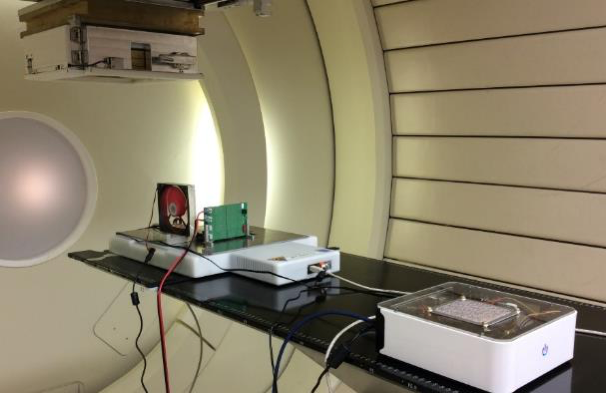 Figure 11: Radiation qualification tests with 200 MeV proton beam in Chang Gung Memorial Hospital (CGMH) in Taiwan.